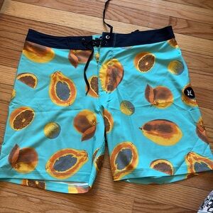 Fun design on Hurley board shorts size 32